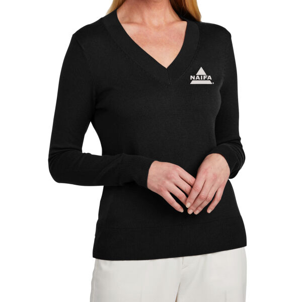   - Women's Cotton Stretch V Neck Sweater Thumbnail