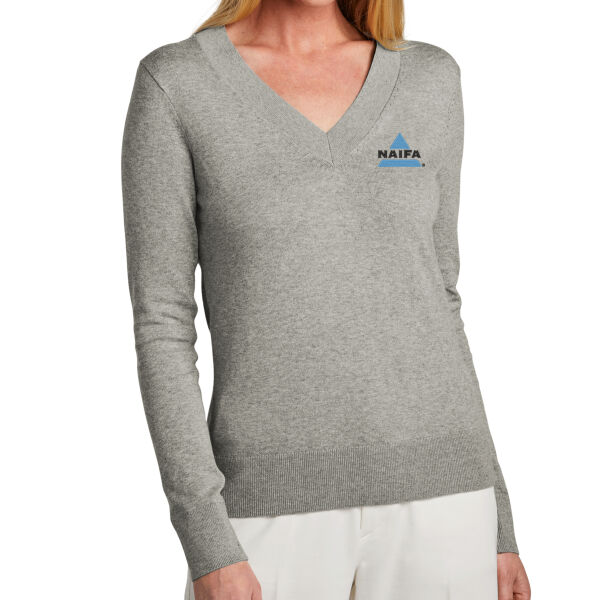   - Women's Cotton Stretch V Neck Sweater Thumbnail